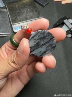 62【和田玉】青花吊坠