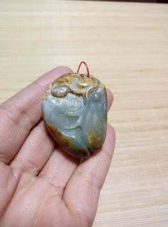和田玉吊坠青花玉年连年有余鱼事事如意挂坠籽料原石原料